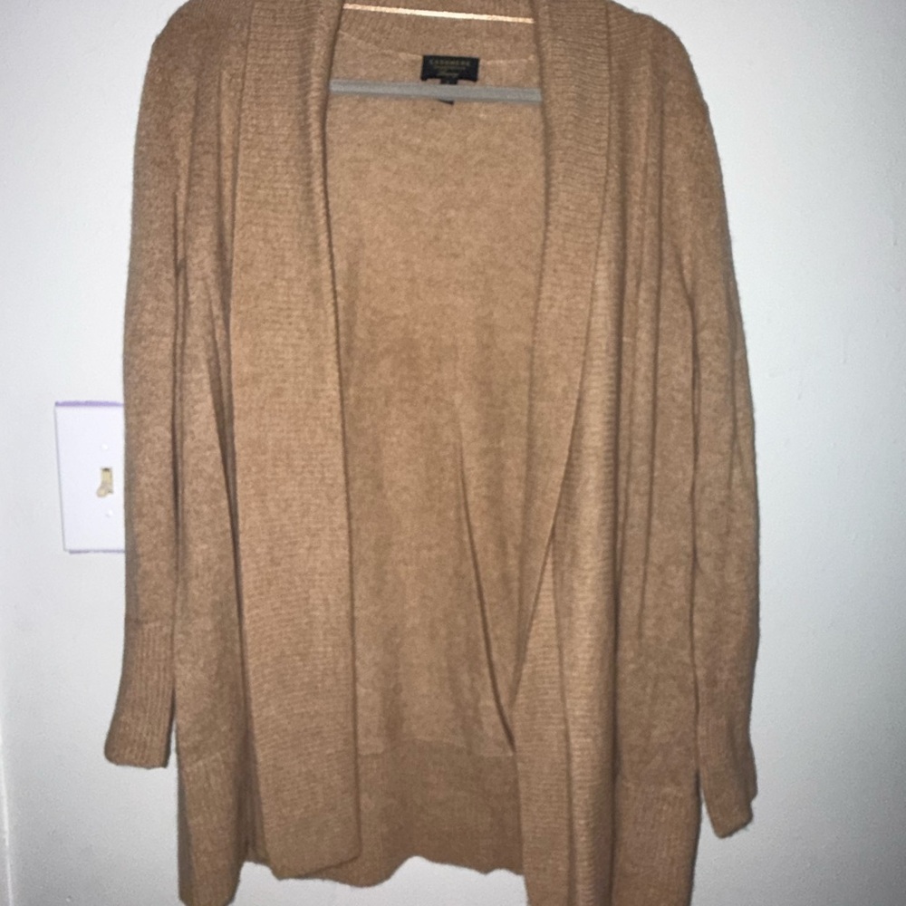 Charter Club Camel Open Front Cardigan